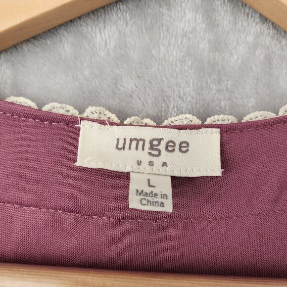 Umgee Dress Womens Large Crotched Lace Puff Sleeve Babydoll Mini Swiss Dot - Picture 4 of 10